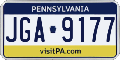 PA license plate JGA9177