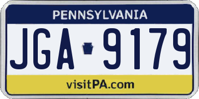 PA license plate JGA9179