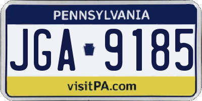 PA license plate JGA9185