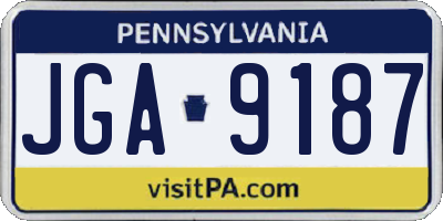 PA license plate JGA9187