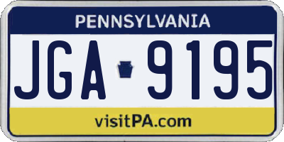 PA license plate JGA9195