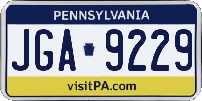 PA license plate JGA9229
