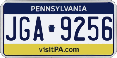 PA license plate JGA9256