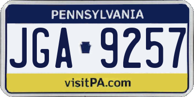 PA license plate JGA9257