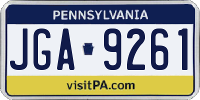 PA license plate JGA9261