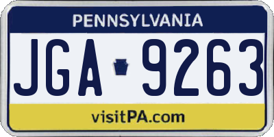 PA license plate JGA9263