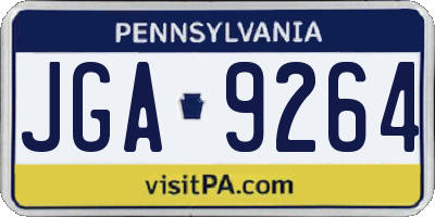 PA license plate JGA9264