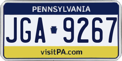 PA license plate JGA9267