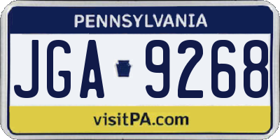 PA license plate JGA9268