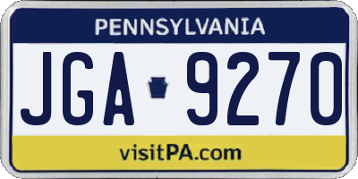 PA license plate JGA9270