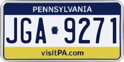 PA license plate JGA9271