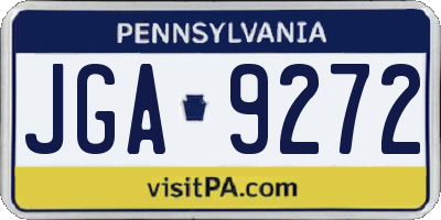 PA license plate JGA9272