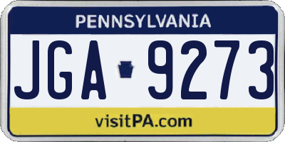 PA license plate JGA9273