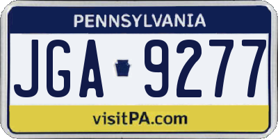 PA license plate JGA9277