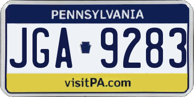 PA license plate JGA9283