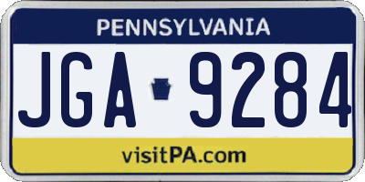 PA license plate JGA9284