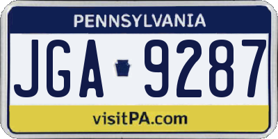PA license plate JGA9287