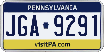 PA license plate JGA9291