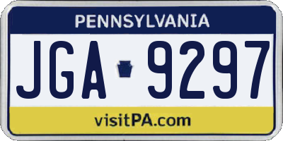 PA license plate JGA9297