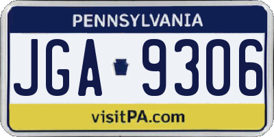 PA license plate JGA9306