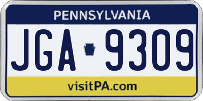 PA license plate JGA9309