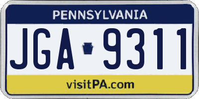 PA license plate JGA9311