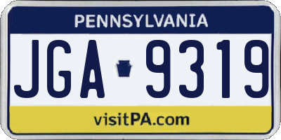 PA license plate JGA9319