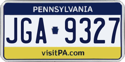 PA license plate JGA9327