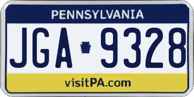 PA license plate JGA9328