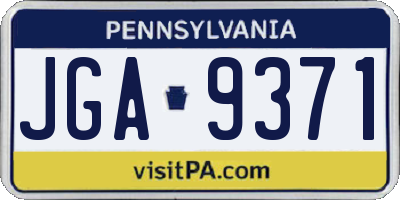 PA license plate JGA9371