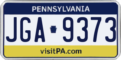 PA license plate JGA9373