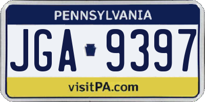 PA license plate JGA9397