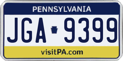 PA license plate JGA9399