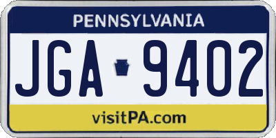 PA license plate JGA9402