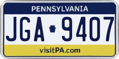 PA license plate JGA9407