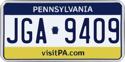 PA license plate JGA9409