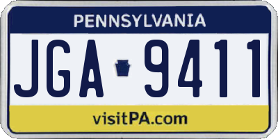 PA license plate JGA9411