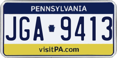 PA license plate JGA9413