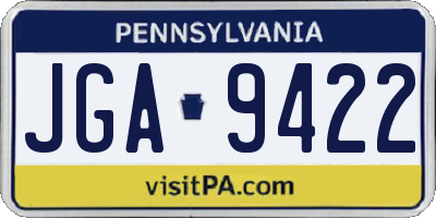 PA license plate JGA9422