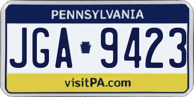 PA license plate JGA9423