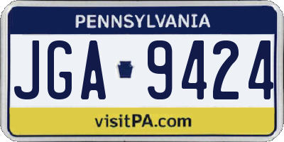 PA license plate JGA9424
