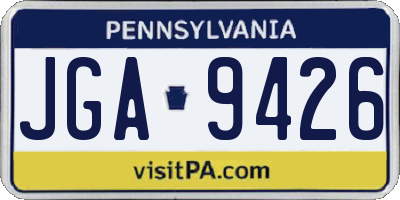 PA license plate JGA9426