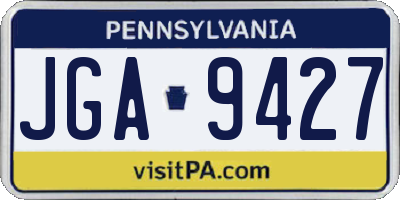 PA license plate JGA9427