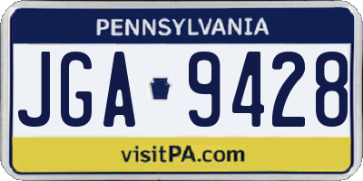 PA license plate JGA9428