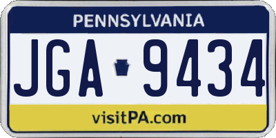 PA license plate JGA9434