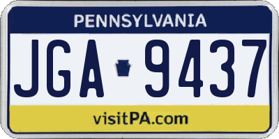 PA license plate JGA9437