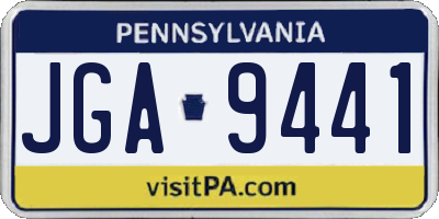 PA license plate JGA9441