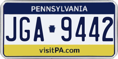 PA license plate JGA9442