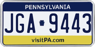 PA license plate JGA9443