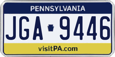 PA license plate JGA9446
